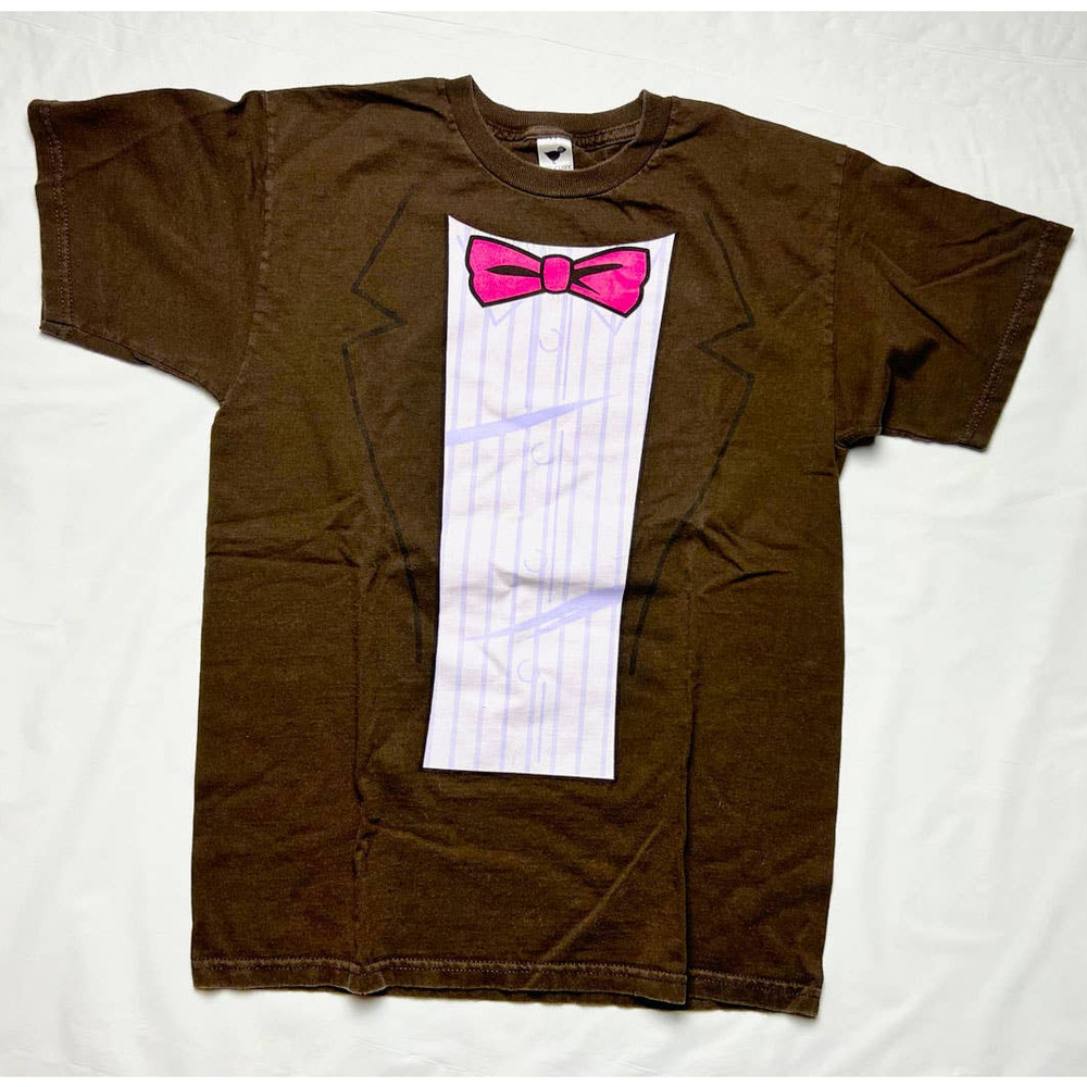 Doctor Who TV Shirt  Graphic Brown Bow tie suit Tuxedo T-Shirt Mens Sz Small